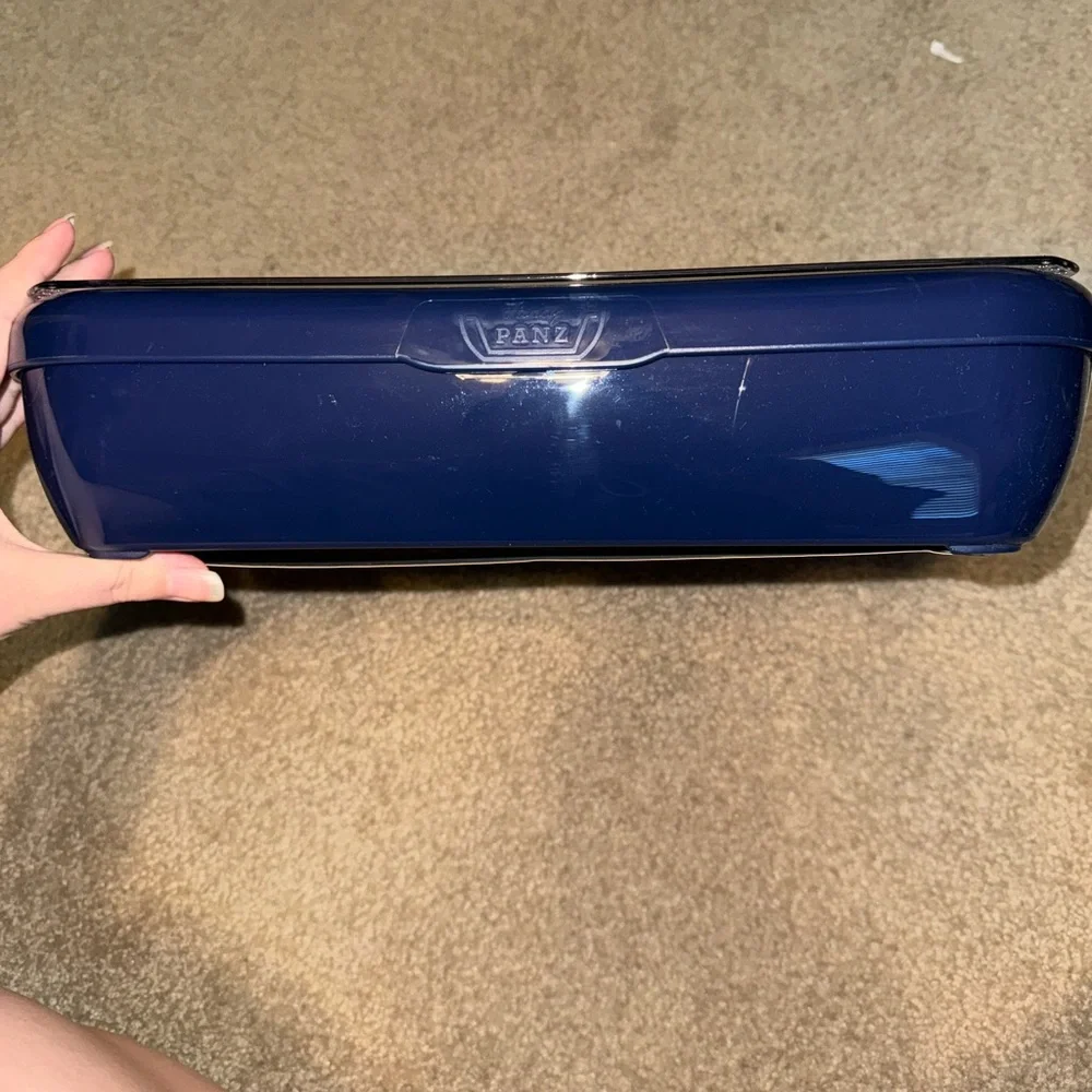 Navy fancy panz foil food insert carrier. Never used
